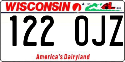WI license plate 122OJZ