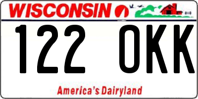 WI license plate 122OKK