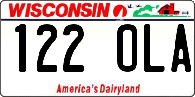 WI license plate 122OLA