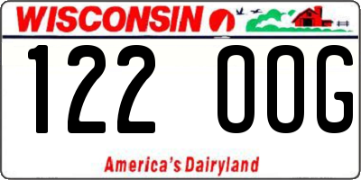 WI license plate 122OOG