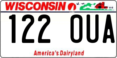 WI license plate 122OUA