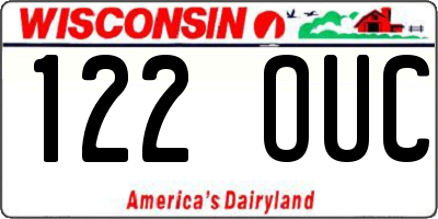 WI license plate 122OUC