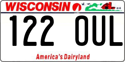 WI license plate 122OUL