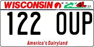 WI license plate 122OUP