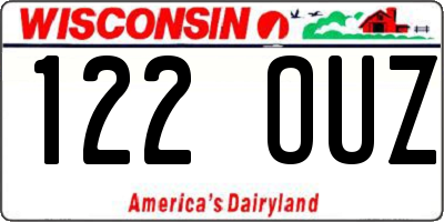 WI license plate 122OUZ