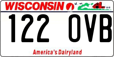 WI license plate 122OVB