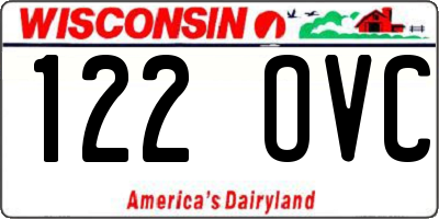 WI license plate 122OVC