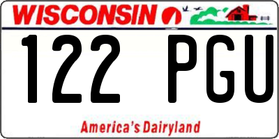 WI license plate 122PGU