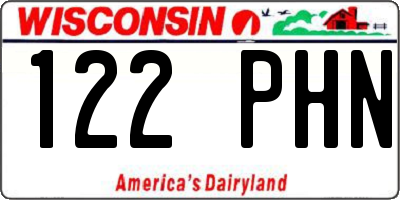 WI license plate 122PHN