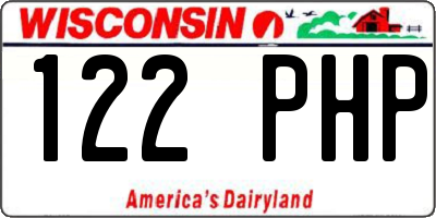 WI license plate 122PHP