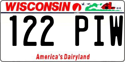 WI license plate 122PIW