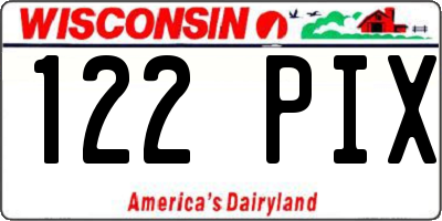 WI license plate 122PIX