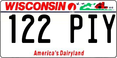 WI license plate 122PIY