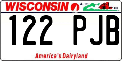 WI license plate 122PJB