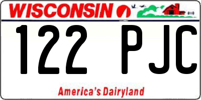 WI license plate 122PJC
