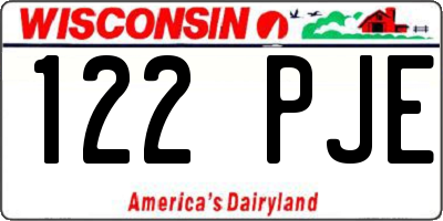 WI license plate 122PJE