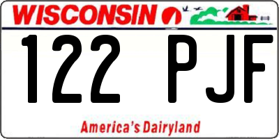 WI license plate 122PJF