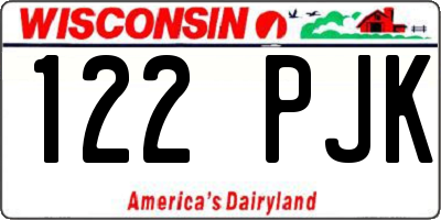 WI license plate 122PJK