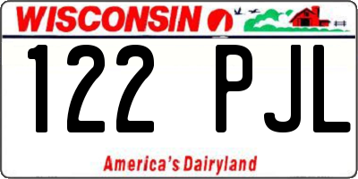 WI license plate 122PJL