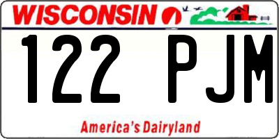 WI license plate 122PJM