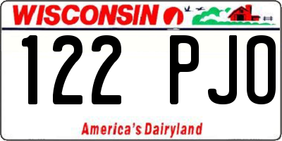 WI license plate 122PJO