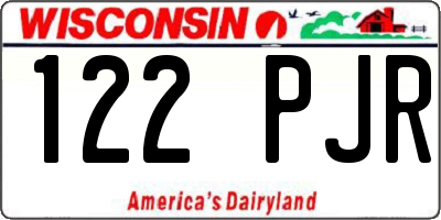 WI license plate 122PJR