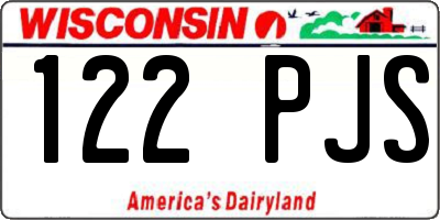WI license plate 122PJS