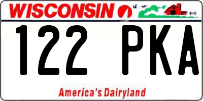 WI license plate 122PKA