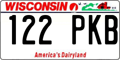 WI license plate 122PKB