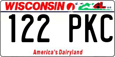 WI license plate 122PKC