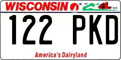 WI license plate 122PKD