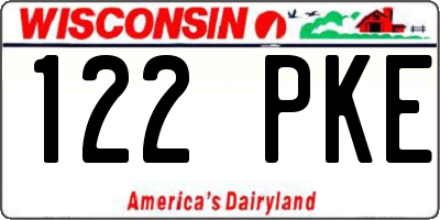 WI license plate 122PKE