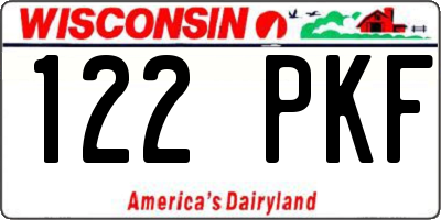 WI license plate 122PKF