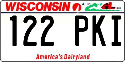 WI license plate 122PKI