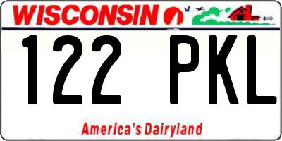 WI license plate 122PKL