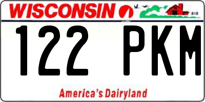 WI license plate 122PKM
