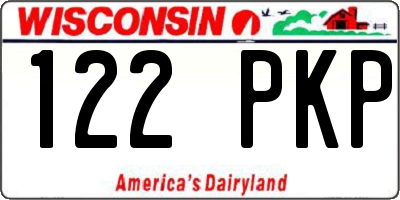 WI license plate 122PKP