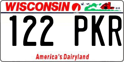 WI license plate 122PKR