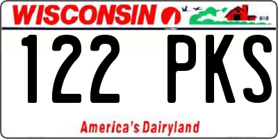 WI license plate 122PKS