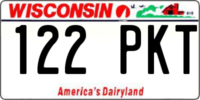WI license plate 122PKT