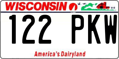 WI license plate 122PKW