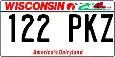 WI license plate 122PKZ