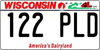 WI license plate 122PLD
