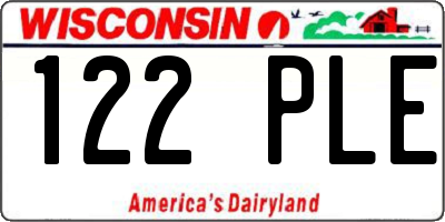 WI license plate 122PLE
