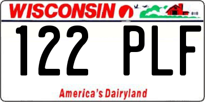 WI license plate 122PLF