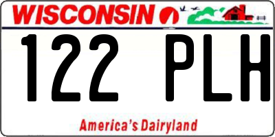 WI license plate 122PLH