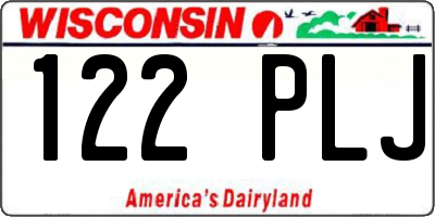 WI license plate 122PLJ