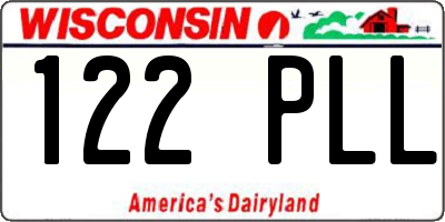 WI license plate 122PLL