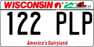 WI license plate 122PLP
