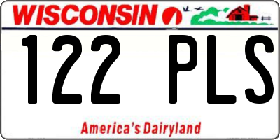 WI license plate 122PLS